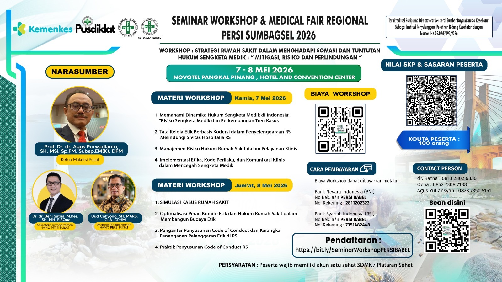 Workshop Strategi Rumah Sakit dalam Menghadapi Somasi dan Tuntutan Hukum Sengketa Medik : Mitigasi, Risiko dan Perlindungan